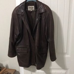 Man’s large leather jacket